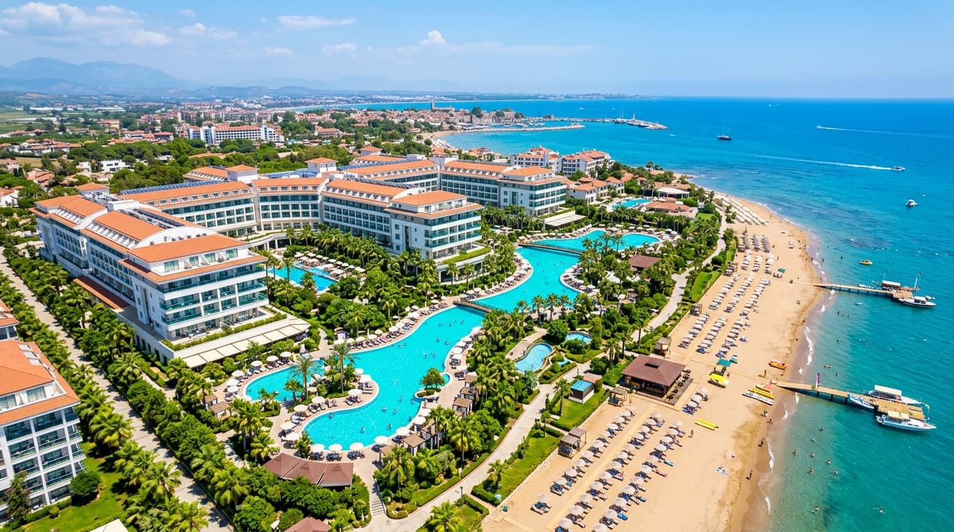 Side ve Manavgat 5 yıldızlı otel havadan drone tanıtım filmi çekimi